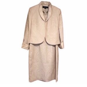 NWT Kasper 2 piece Ivory Dress & Jacket Suit Sz 8 Retail $425